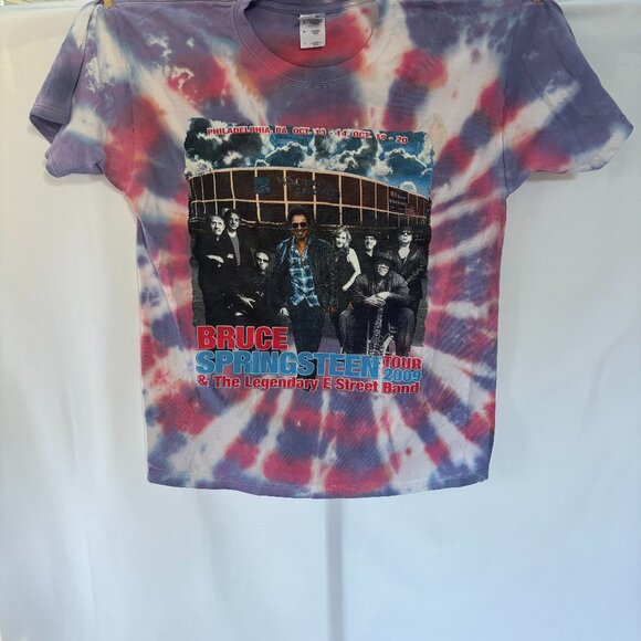 Bruce Springsteen 2009 Tour Tye Dyed Short Sleeve Men's Large T-Shirt - Picture 1 of 7